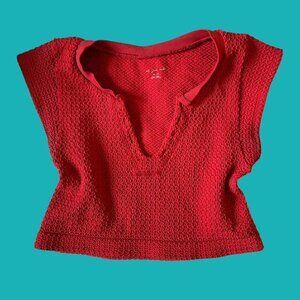 m/l urban outfitters go for gold seamless red top 🍅